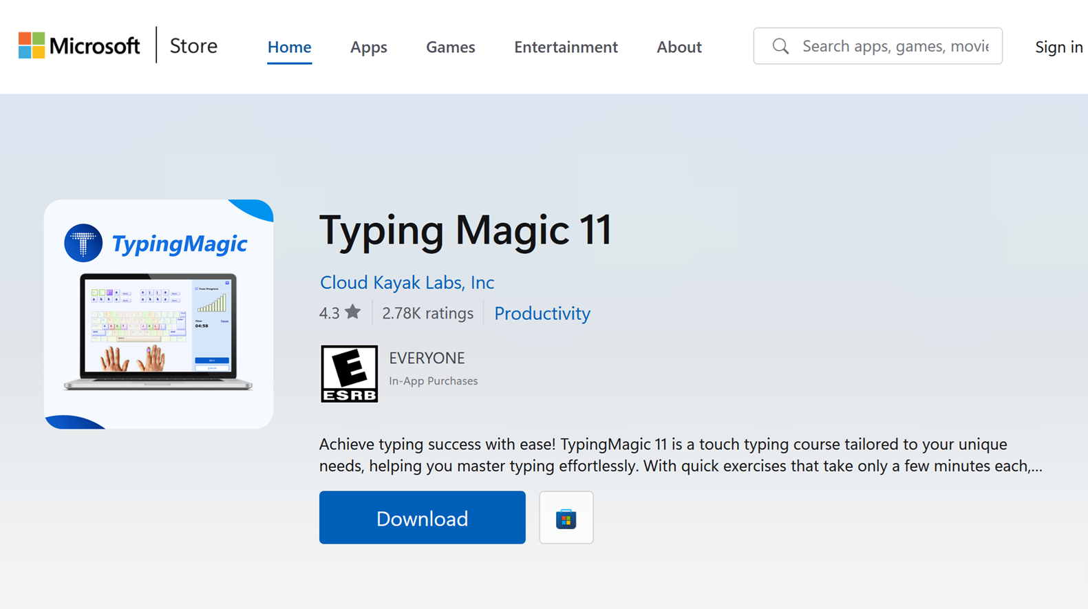 TypingMagic Microsoft Store Details