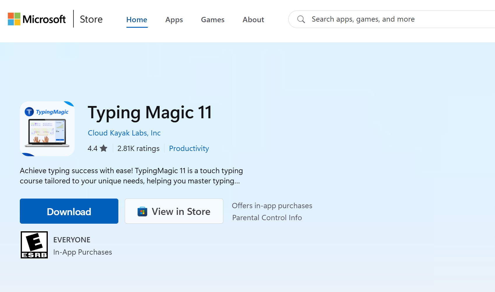 TypingMagic Microsoft Store Details